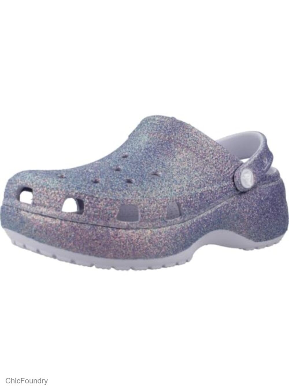 Platform Glitter Clog Waterproof Lightweight Slip-On Shoe